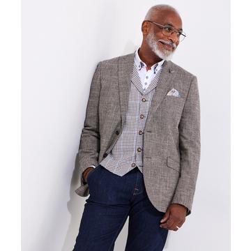 Blazer aus gewebter Leinenmischung