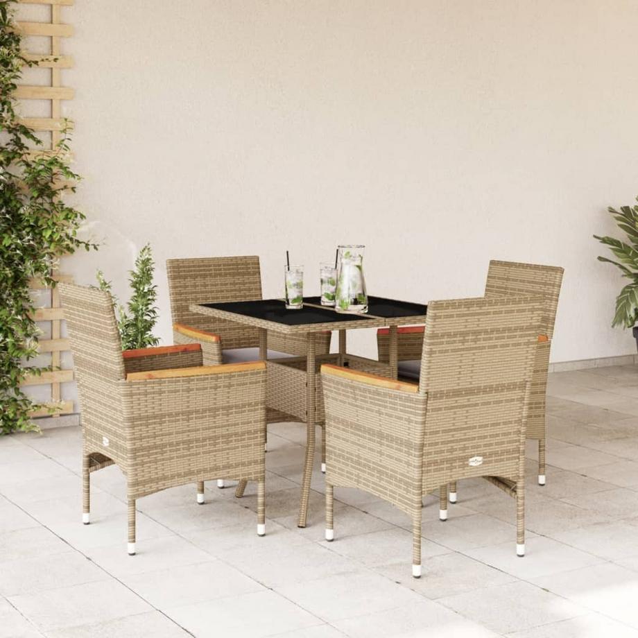VidaXL Ensemble de salle à manger de jardin rotin synthétique  