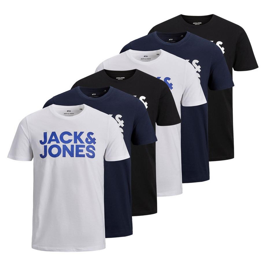 Maglietta Uomini Confezione da 6 Vestibilità confortevole-JJECORP LOGO TEE O-NECK 6PK
