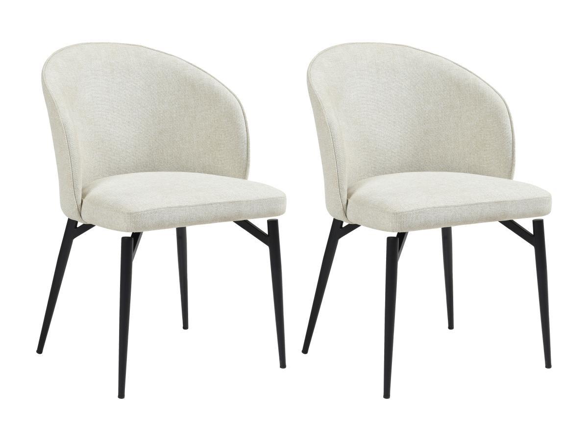 Image of Stuhl 2er-Set - Stoff & Metall - Cremefarben - GILONA von Pascal MORABITO Stuhl 2er-Set - Stoff & Metall - Cremefarben - GILONA von Pascal MORABITO