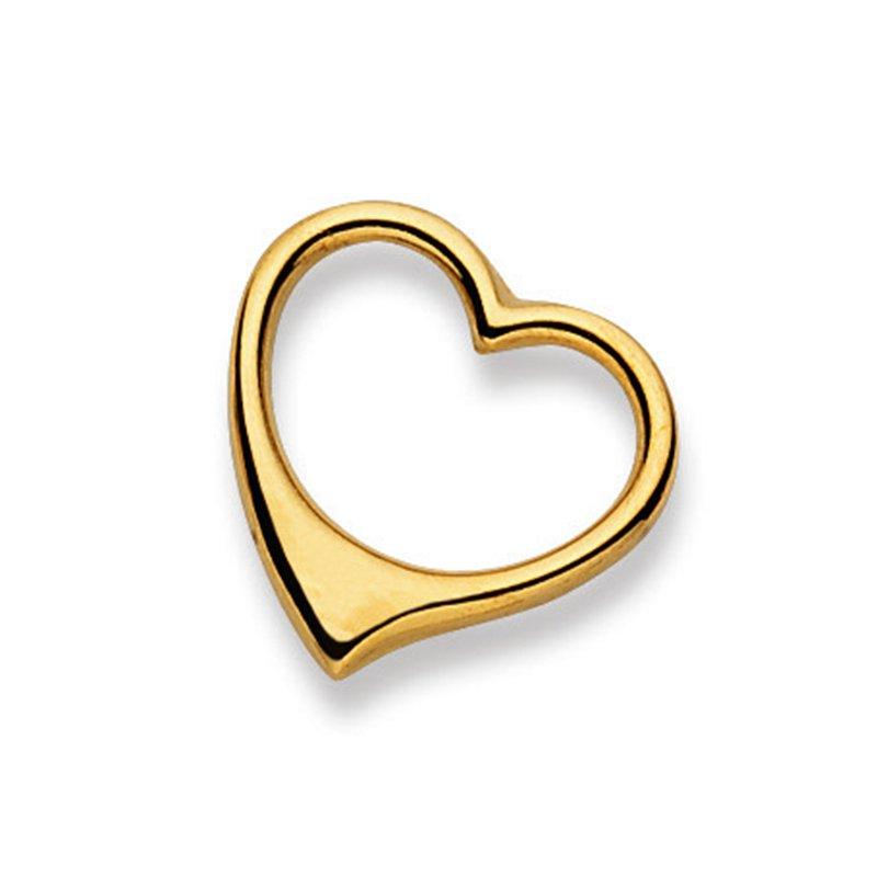 MUAU Schmuck  Pendentif Coeur pivotant or jaune 750, 21x20mm 