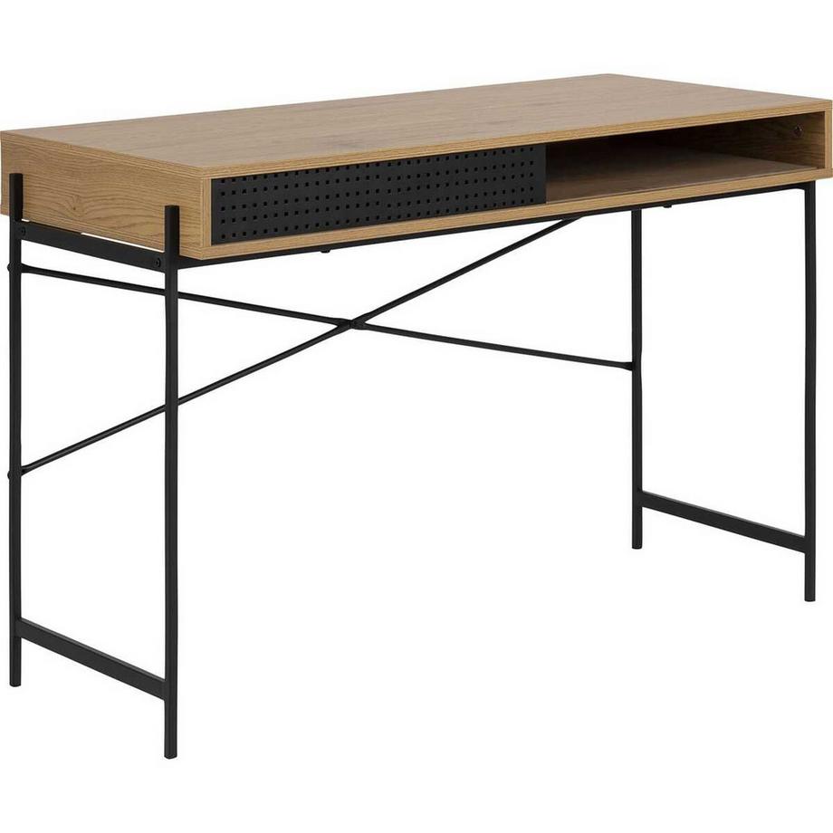 mutoni Schreibtisch Angie Wildeiche Papier Schiebetür 110x50x75cm  