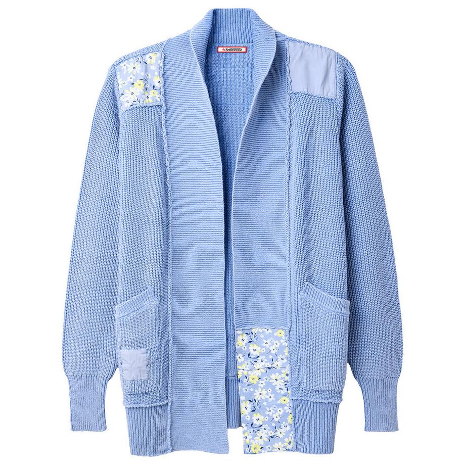 Joe Browns Geblümte Patchwork Rippstrick-Strickjacke  