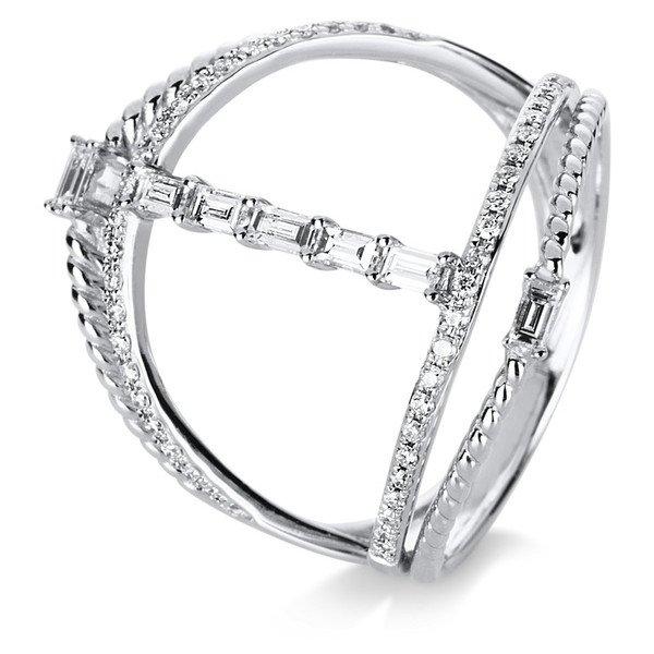 Image of Ring 585/14k Weissgold Diamant 0.41ct. Damen Silber ONE SIZE