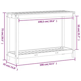 VidaXL Table d'empotage pinède imprégnée  