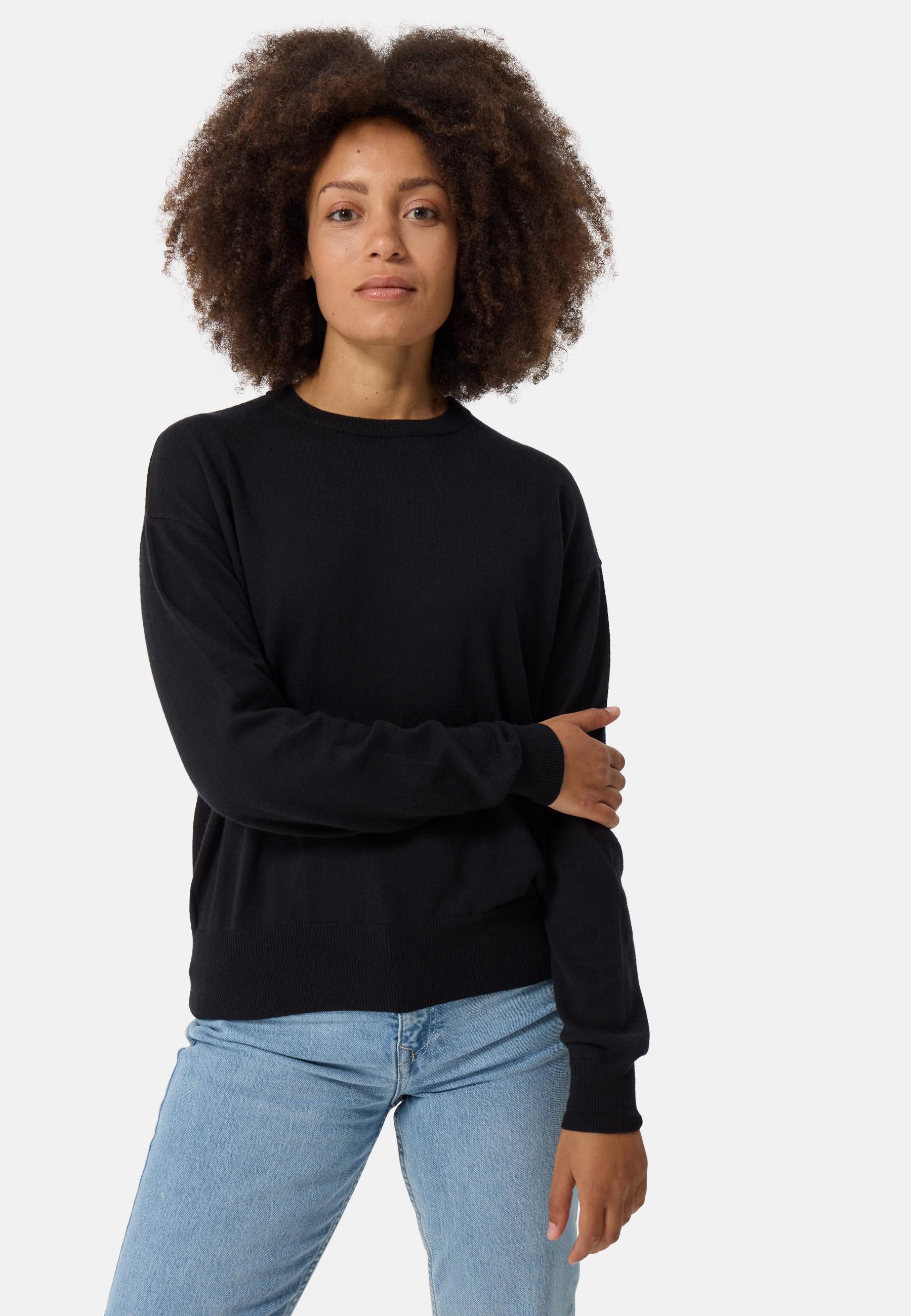 CASH-MERE.CH  Wolle Kaschmir Oversize Style Rundhals Pullover 