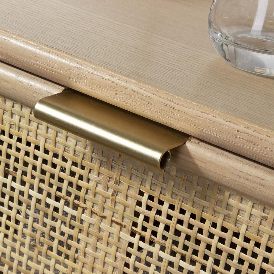 Calicosy Commode 3 Tiroirs Façade en Cannage Rotin Naturel - MIYA  