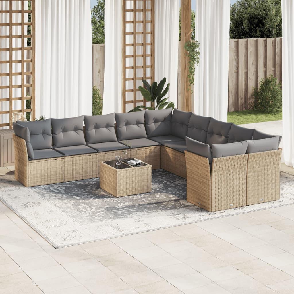 VidaXL Ensemble de canapés de jardin rotin synthétique  