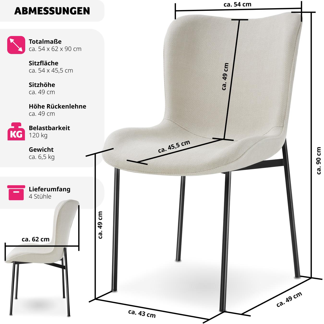 Tectake Polsterstuhl Tessa  