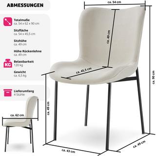 Tectake Polsterstuhl Tessa  