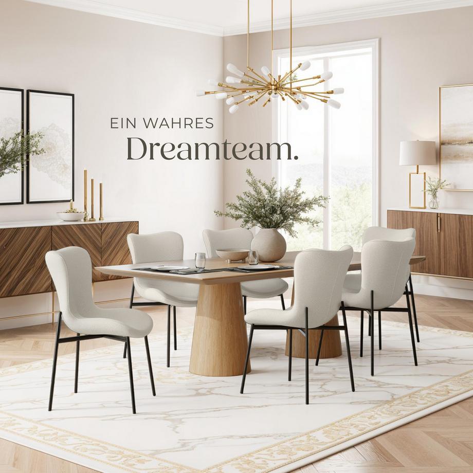 Tectake Chaise rembourrée TESSA forme ergonomique avec dossier haut  