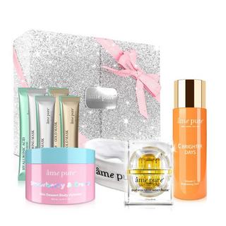 âme pure  ALL STARS Coffret cadeau: Crème hydratante, Tonique à la Vitamine C, Beurre corporel, Masques pour le visage, Bandeau SPA 