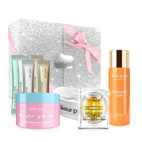 âme pure  ALL STARS Coffret cadeau: Crème hydratante, Tonique à la Vitamine C, Beurre corporel, Masques pour le visage, Bandeau SPA 