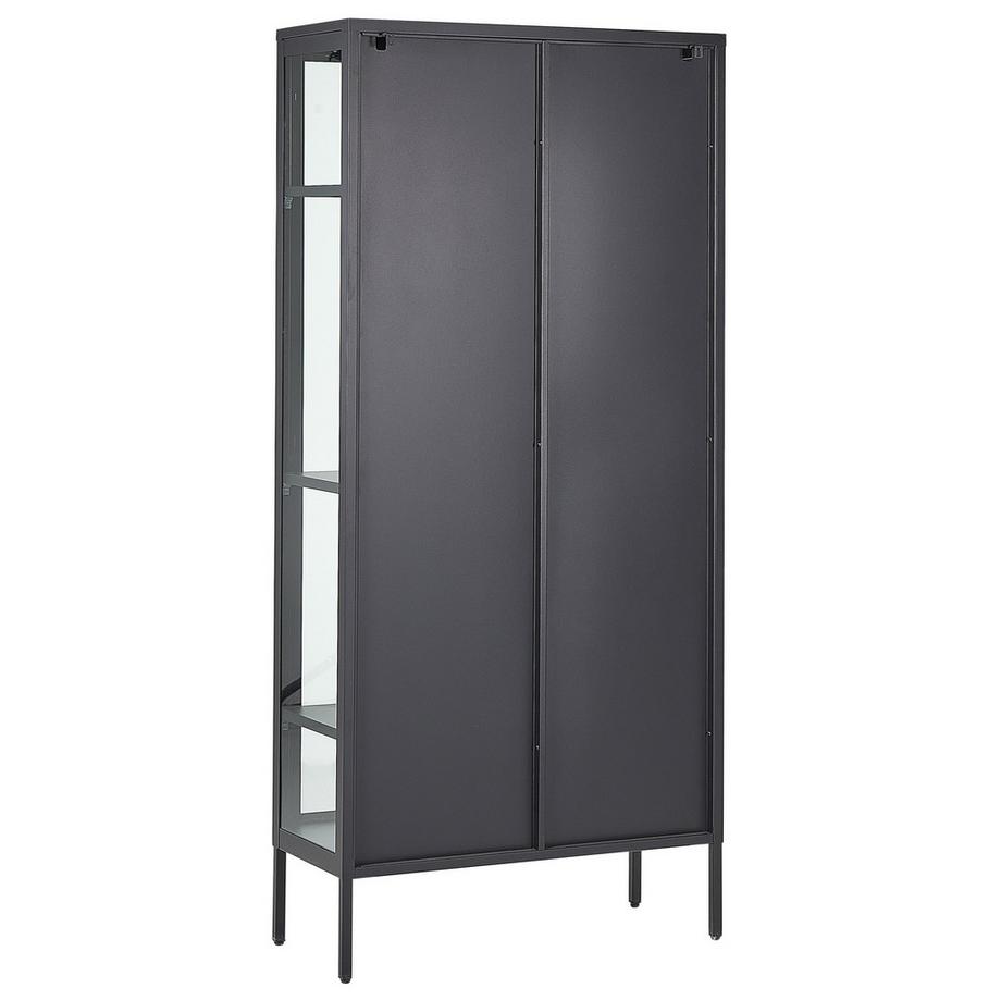 Beliani Vitrine mit Glastüren aus Stahl  HARTY  