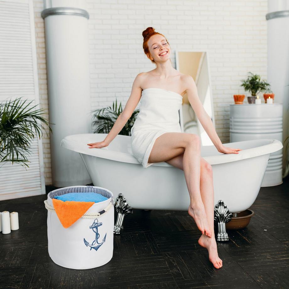 B2X Ensemble de 4 paniers de rangement de style marin  