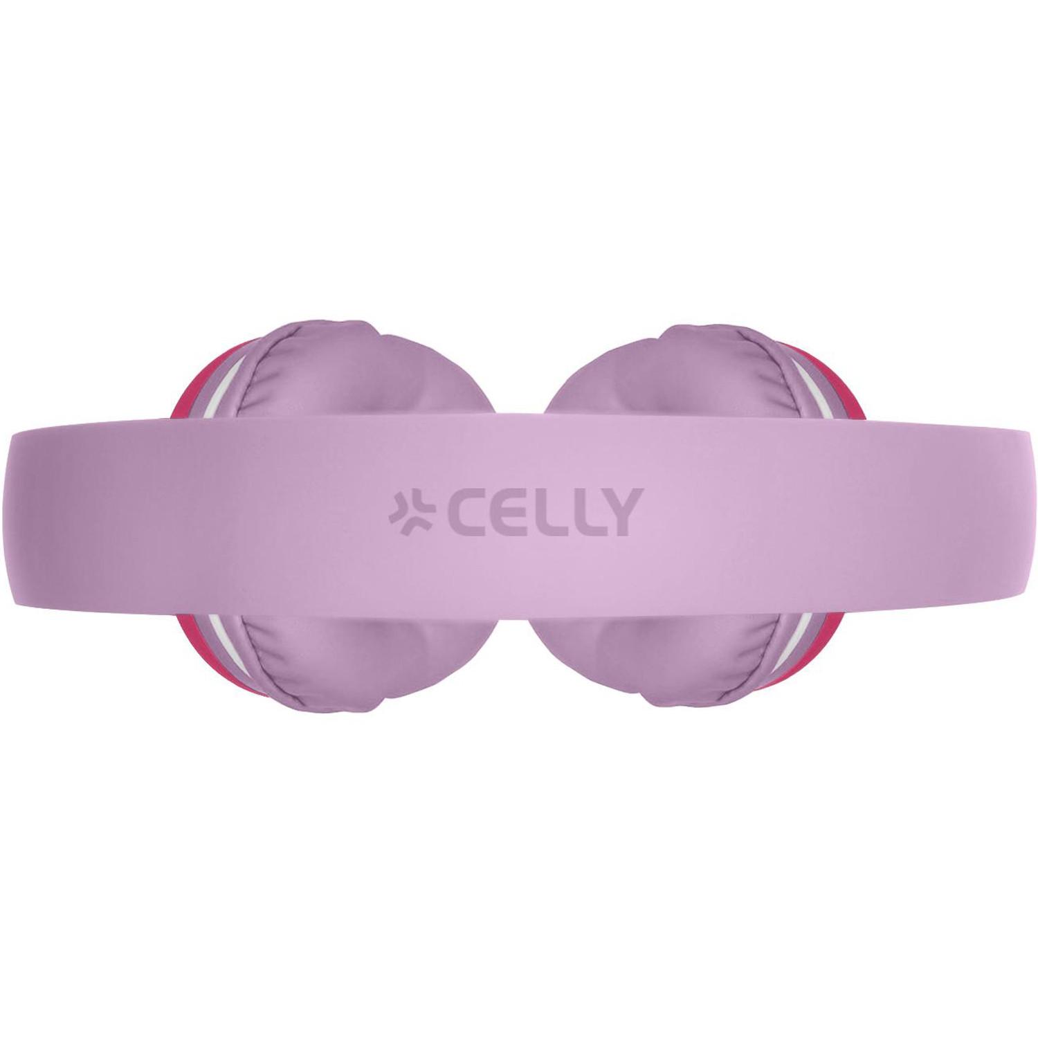 Celly  KidsBeat 2 Kopfhörer, Lautstärke begrenzt auf max. 85 dB, 3,5-mm-Anschluss, Rosa 