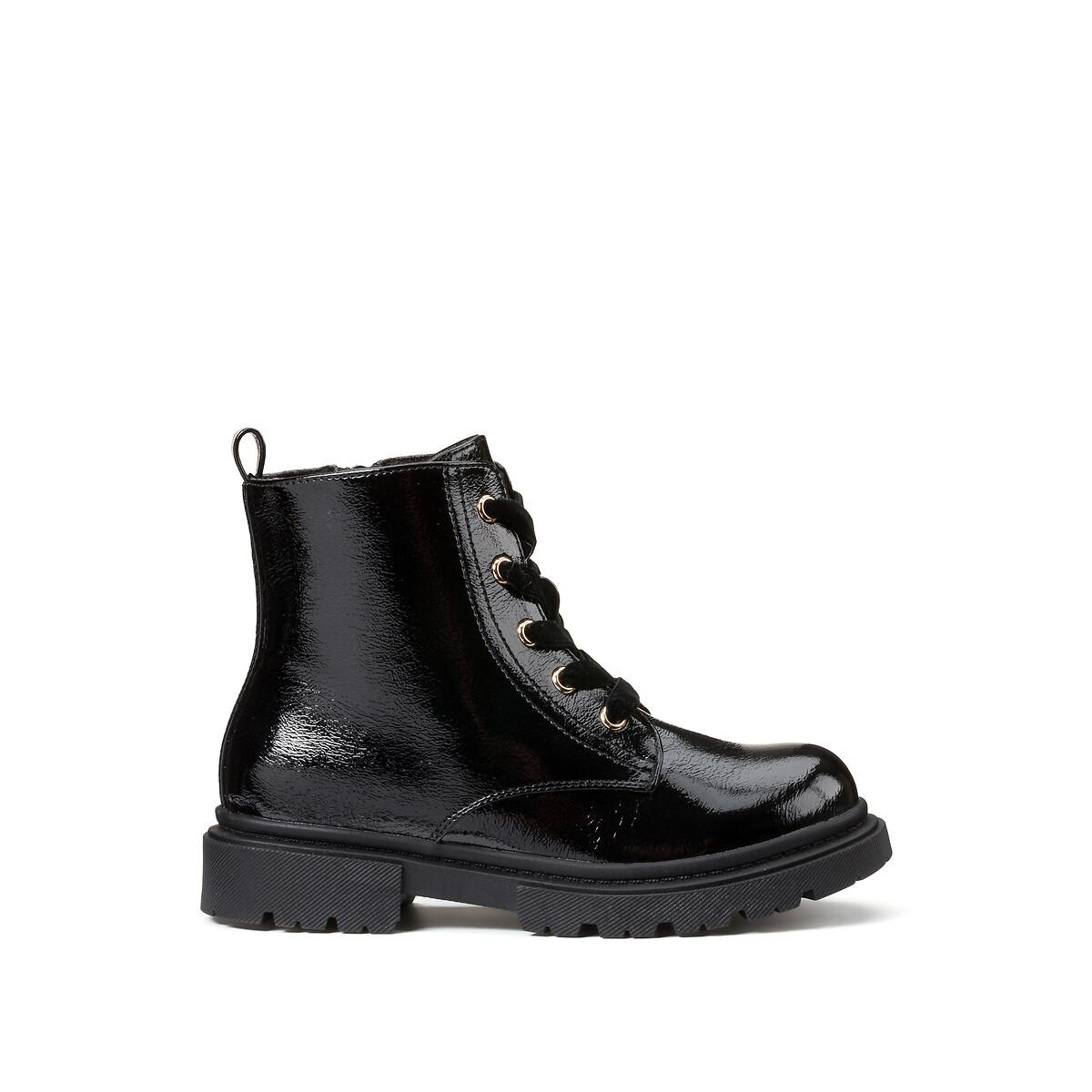 Image of Boots In Lackoptik Unisex Schwarz 28