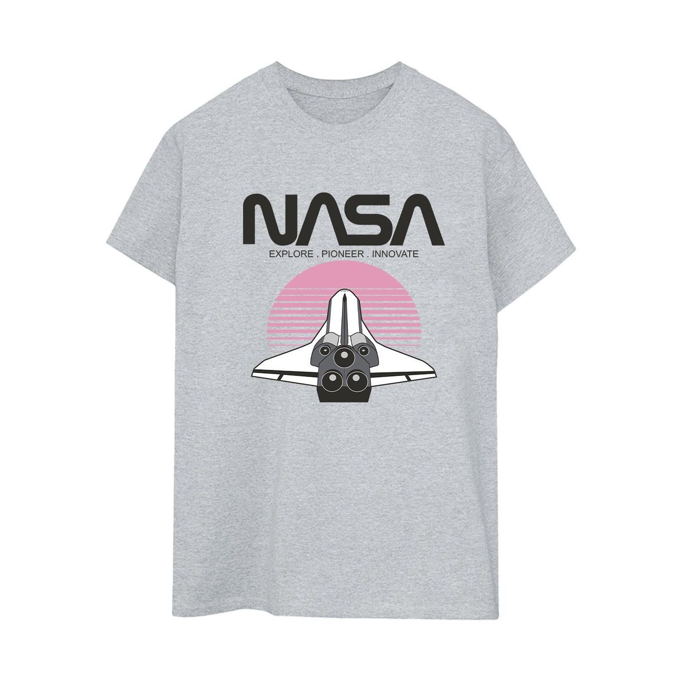 Image of Space Shuttle Sunset Tshirt Damen Grau S
