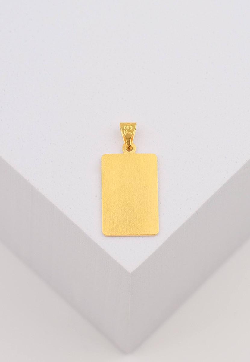 MUAU Schmuck  Pendentif signe du zodiaque jumeaux or jaune 750, 20x9mm 