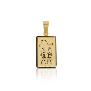 MUAU Schmuck  Pendentif signe du zodiaque jumeaux or jaune 750, 20x9mm 