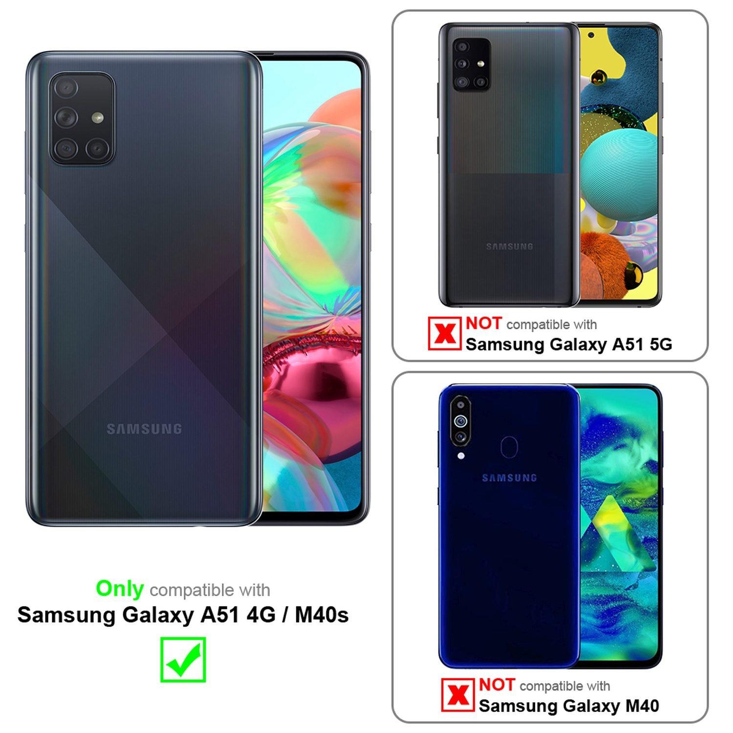 Cadorabo  Hülle für Samsung Galaxy A51 4G / M40s Blumen Design Magnetverschluss 