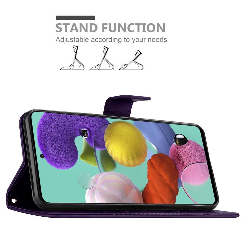 Cadorabo  Hülle für Samsung Galaxy A51 4G / M40s Blumen Design Magnetverschluss 