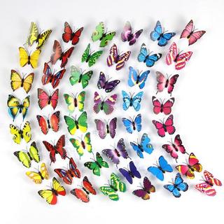 HOD Health and Home 12pcs Regenbogen farbenfrohe 3D -PVC -Schmetterling Wandaufkleber Kawaii Wohnkultur  