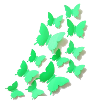 12 Pezzi Di Adesivi A Farfalla 3D Arcobaleno Colorato 3D PVC Farfalla Per Parete Kawaii Decorazione Di Casa