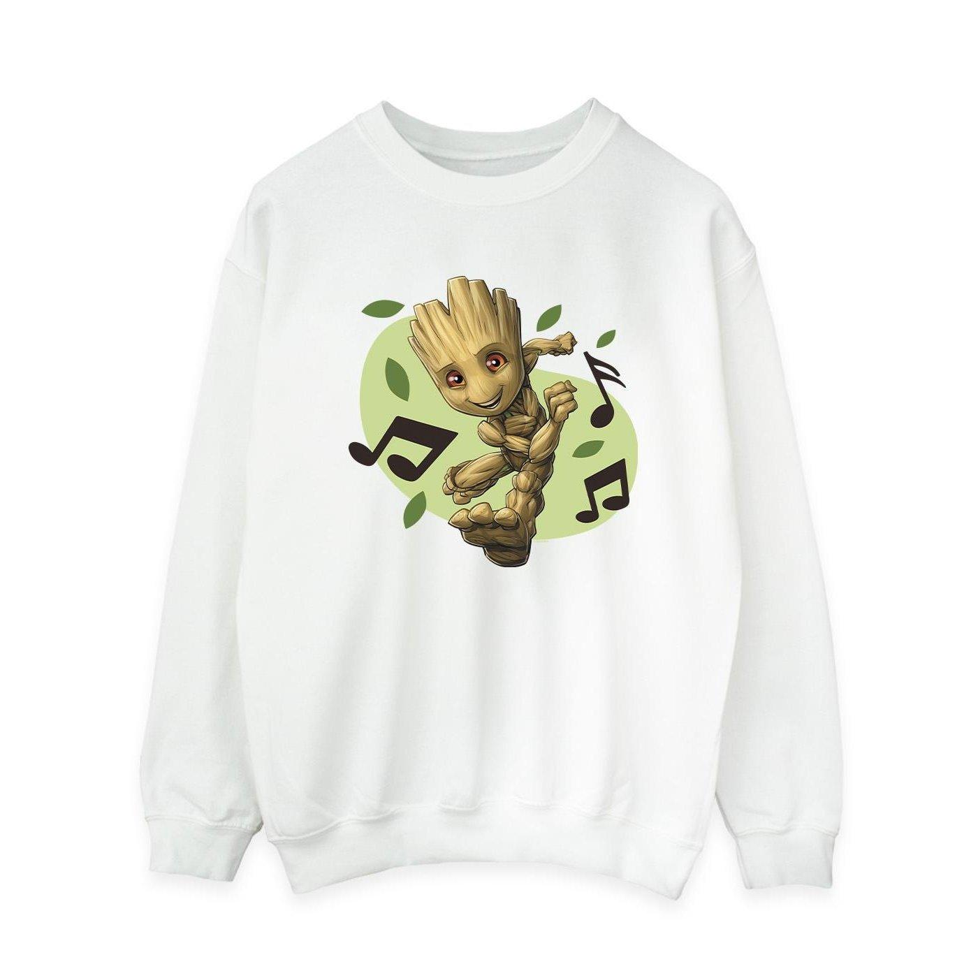 Image of Guardians Of The Galaxy Groot Musical Notes Sweatshirt Damen Weiss XXL