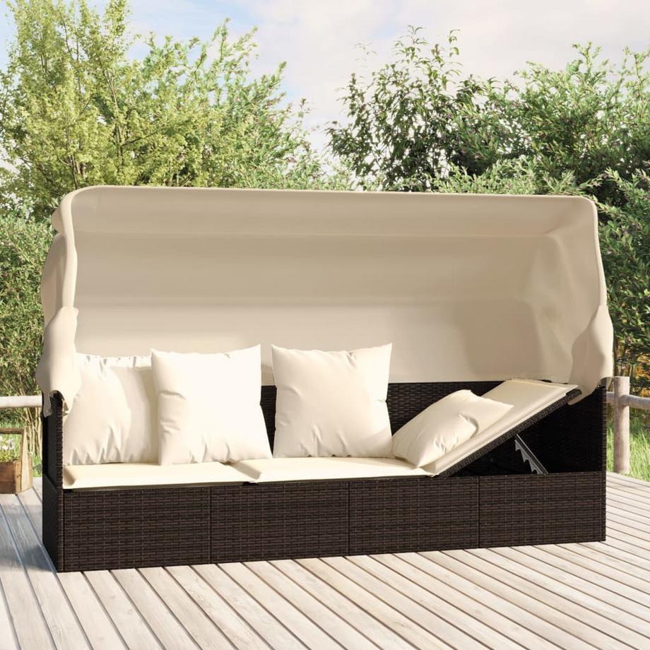 VidaXL Outdoor loungebett poly-rattan  