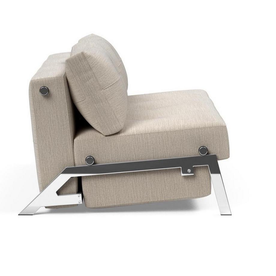 mutoni Canapé-lit Cubed 160 Chrome - Blida Sand Grey  