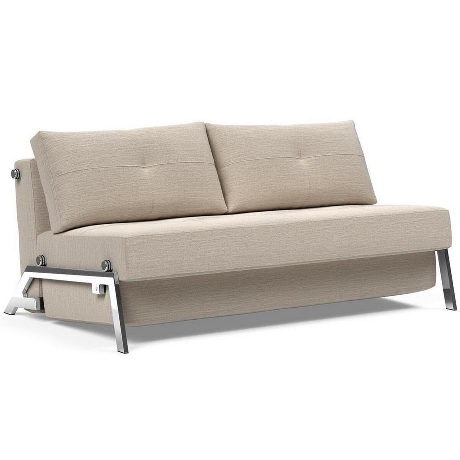 mutoni Canapé-lit Cubed 160 Chrome - Blida Sand Grey  