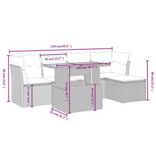 VidaXL Garten sofagarnitur poly-rattan  