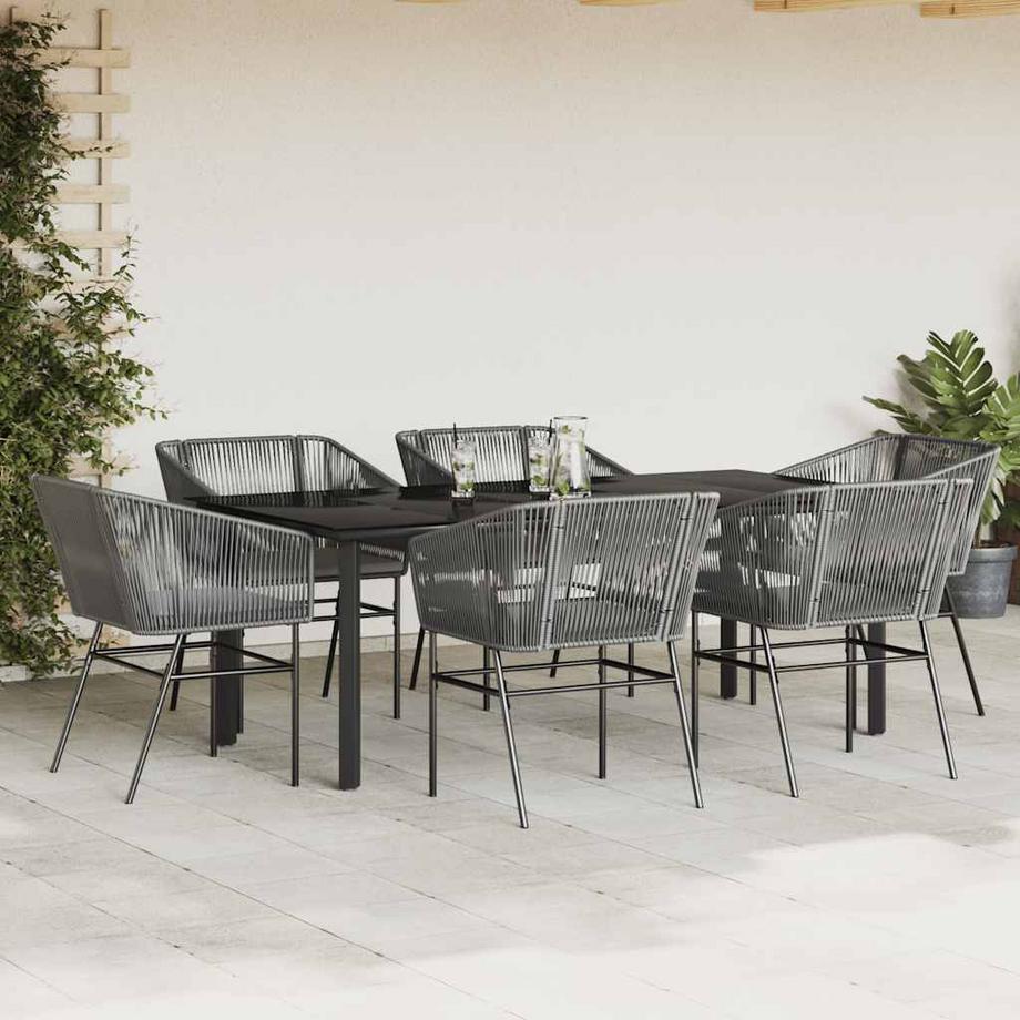 VidaXL Ensemble de salle à manger de jardin rotin  