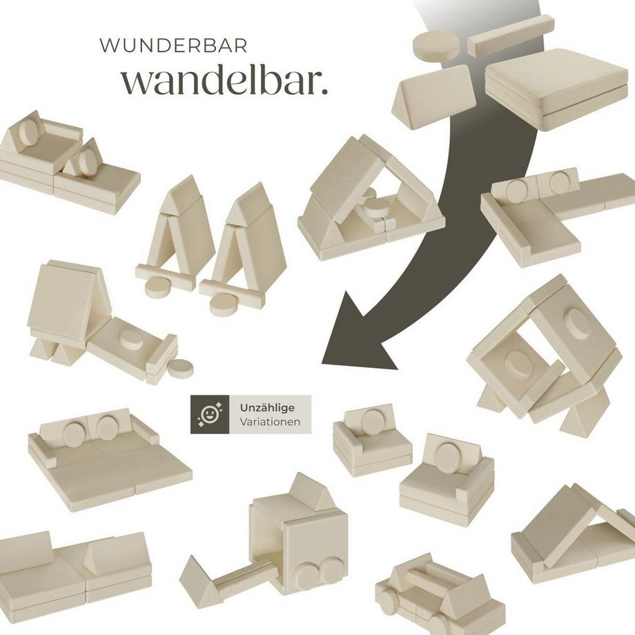 Tectake Canapé de jeu LILLY 11 pièces et disposition flexible  