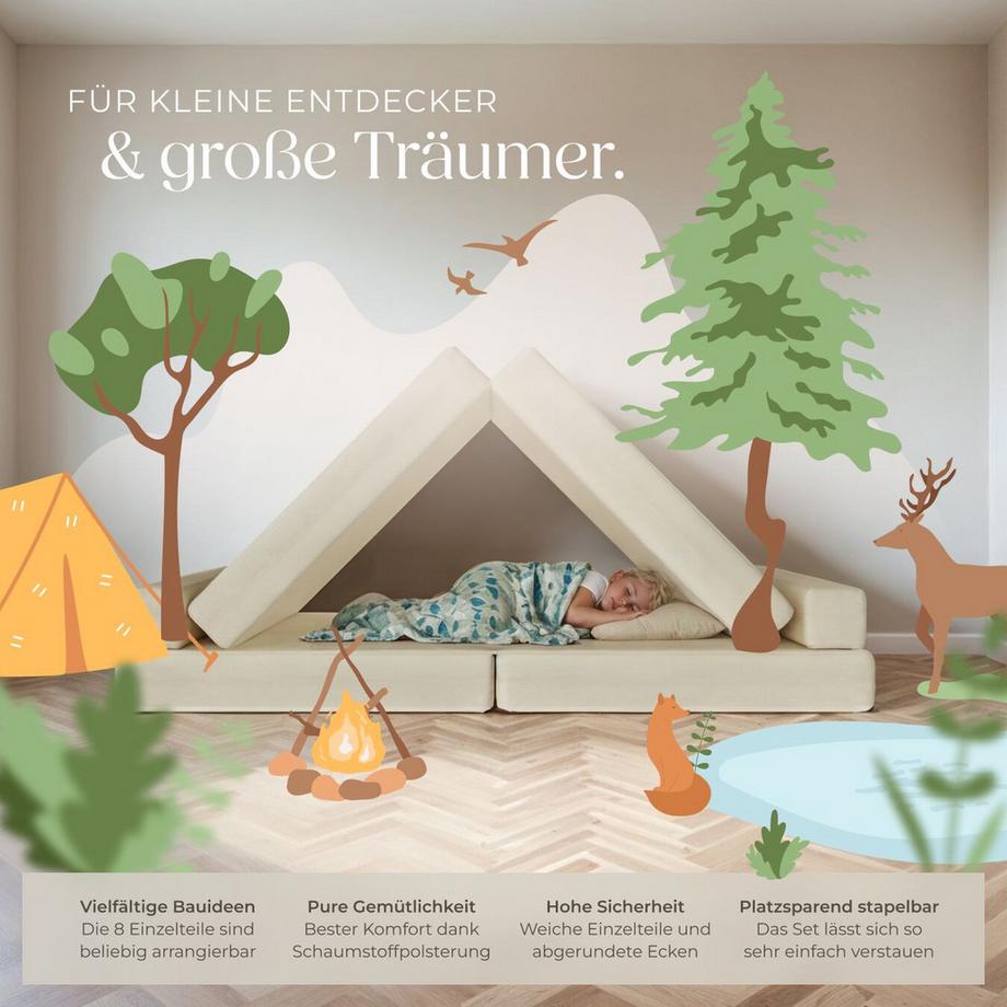 Tectake Canapé de jeu LILLY 11 pièces et disposition flexible  