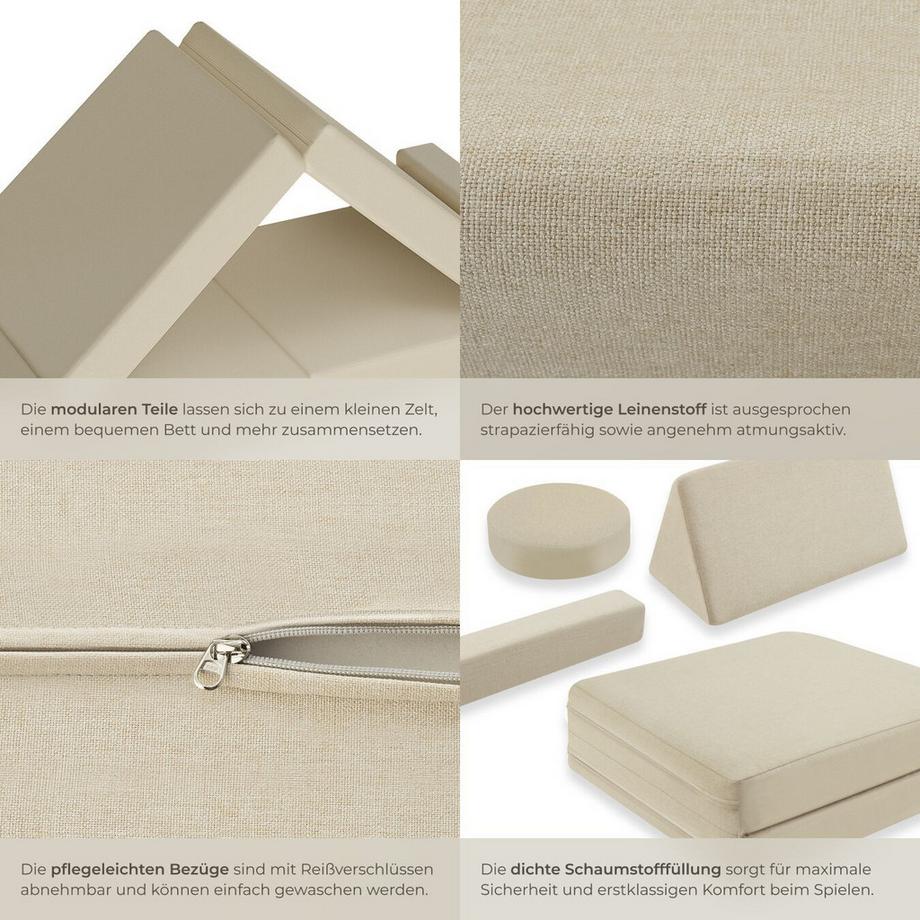 Tectake Canapé de jeu LILLY 11 pièces et disposition flexible  