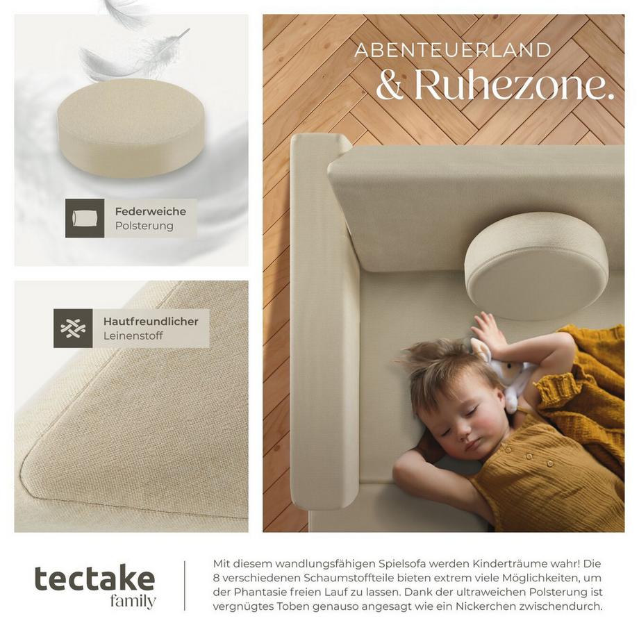 Tectake Canapé de jeu LILLY 11 pièces et disposition flexible  