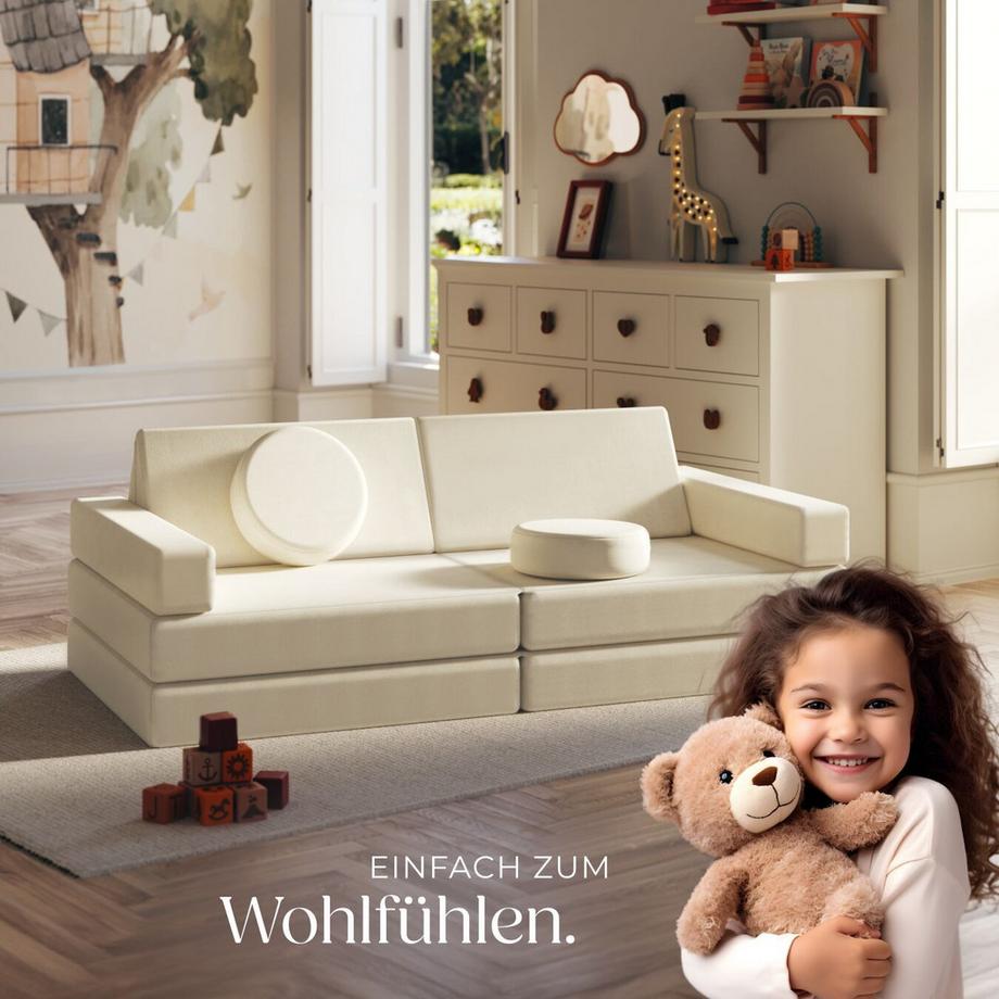 Tectake Canapé de jeu LILLY 11 pièces et disposition flexible  