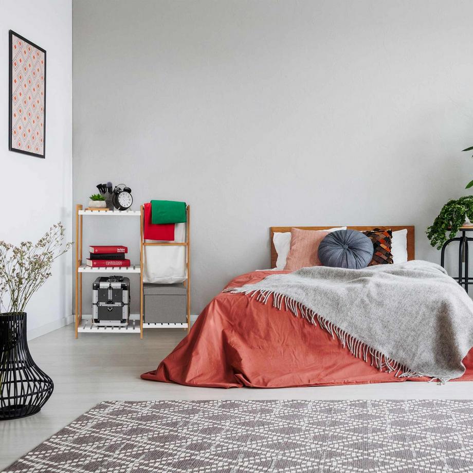 Northix Étagère de salle de bain à 4 niveaux et panier à linge  