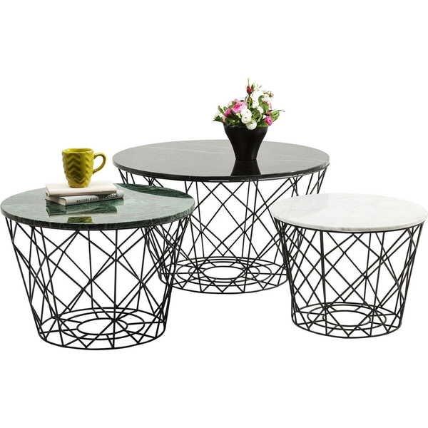 KARE Design Couchtisch East Coast Rund (3/Set)  