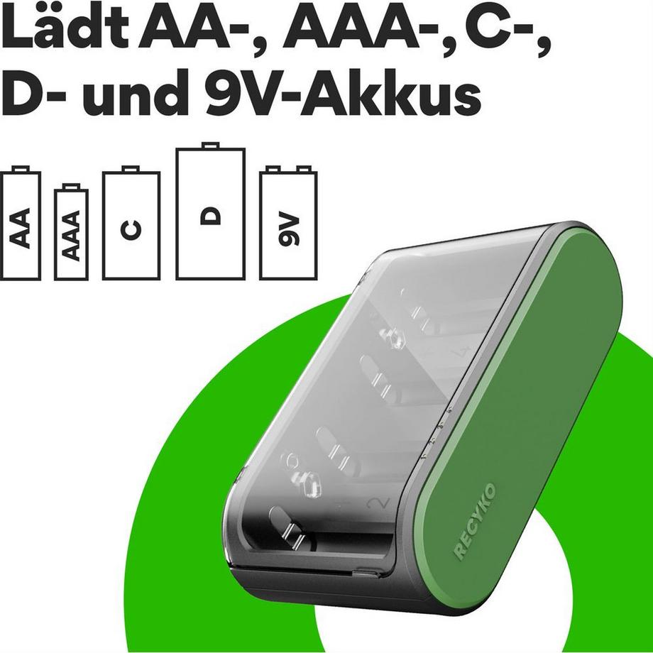 GP Batteries  USB-Modell Ladegerät (für AA, AAA, C, D, 9V Akkus) 
