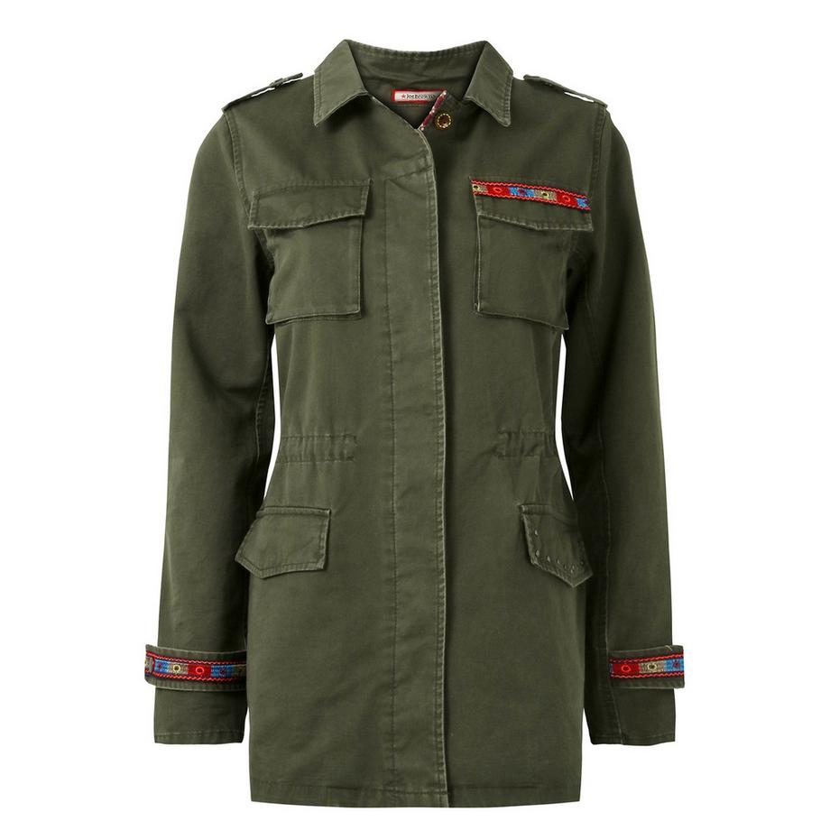Joe Browns Bestickte Oversized Khaki-Jacke  