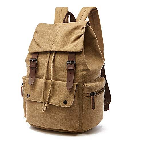 Only-bags.store Canvas Vintage Laptop-Rucksack, Rucksack für Wandern, Reisen, geräumige Tasche  