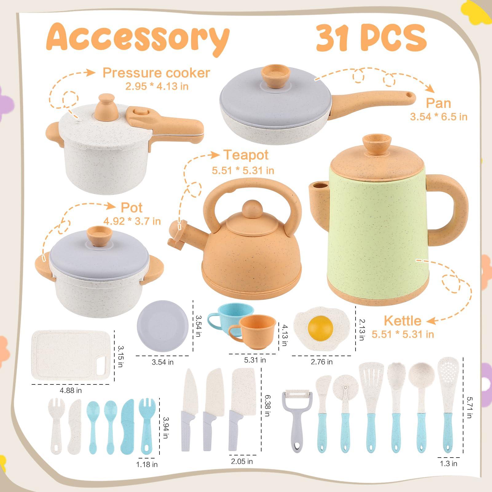 Activity-board  Accessoires de cuisine de boue pour enfants en plein air, play kitchen accessoires de cuisine pour enfants pots et casseroles, mud kitchen outdoor gifts 31PCS pour les enfants 