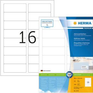 HERMA HERMA Etiketten Premium 88,9×33,8mm 4479 weiss 1600 Stück  