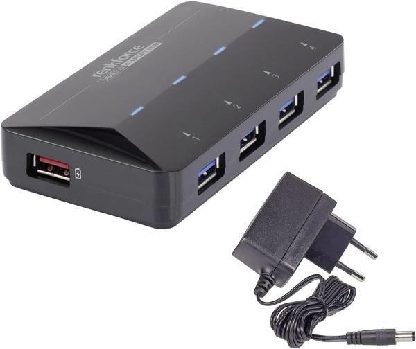 Renkforce  RF-3806031 hub & concentrateur USB 3.2 Gen 1 (3.1 Gen 1) Type-B 5000 Mbit/s Noir 