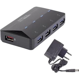 Renkforce  RF-3806031 hub & concentrateur USB 3.2 Gen 1 (3.1 Gen 1) Type-B 5000 Mbit/s Noir 