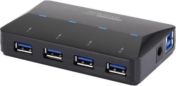 Renkforce  RF-3806031 hub & concentrateur USB 3.2 Gen 1 (3.1 Gen 1) Type-B 5000 Mbit/s Noir 