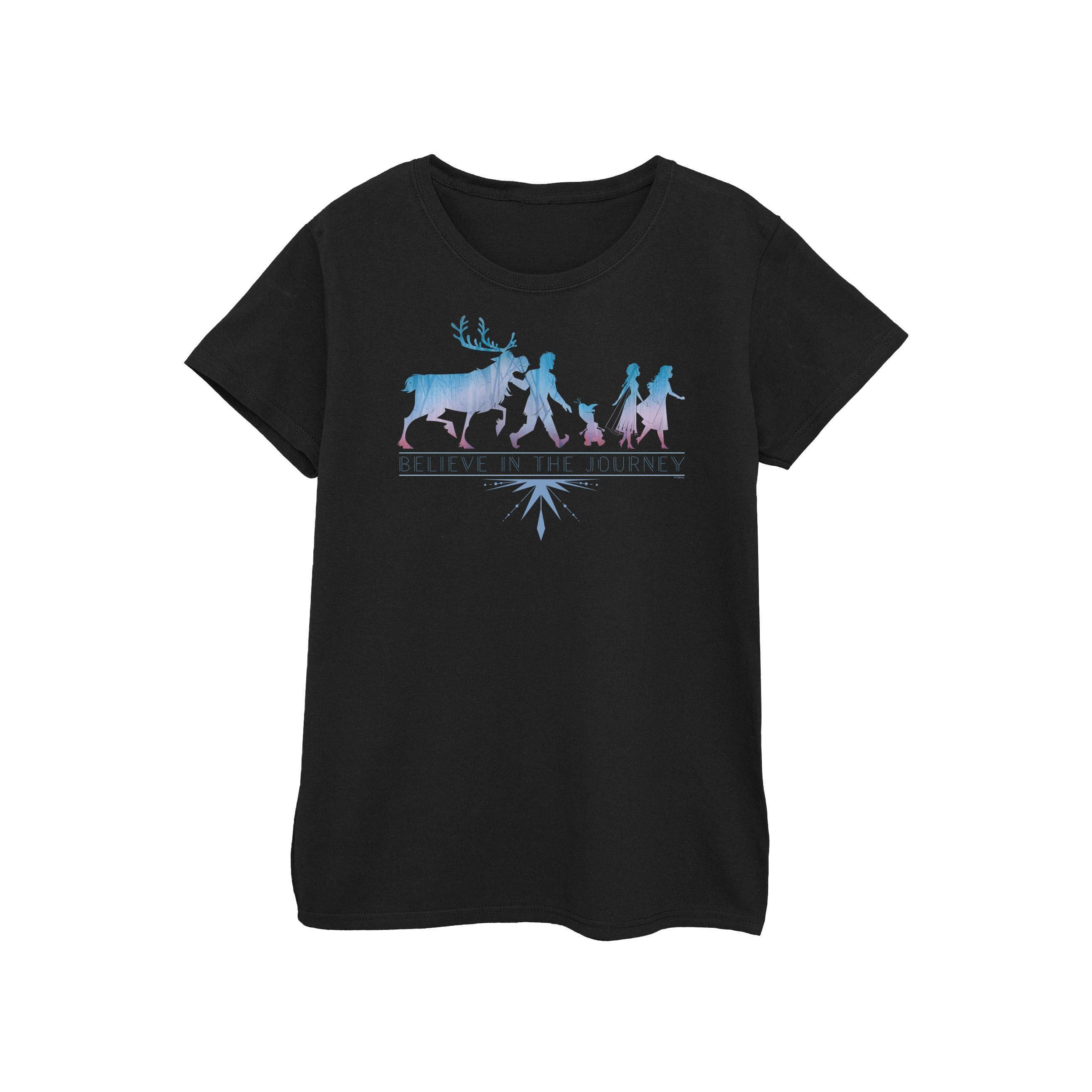 Image of Frozen 2 Believe In The Journey Silhouette Tshirt Damen Schwarz L
